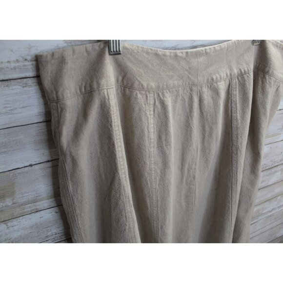 Cato Woman Beige Linen Blend Pleated Midi Skirt - Size 18W - Picture 4 of 8